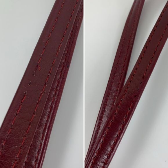 Latico Nora Tote Red Leather Shoulder Bag Double Strap Floral Lined Lightweight - Picture 16 of 16